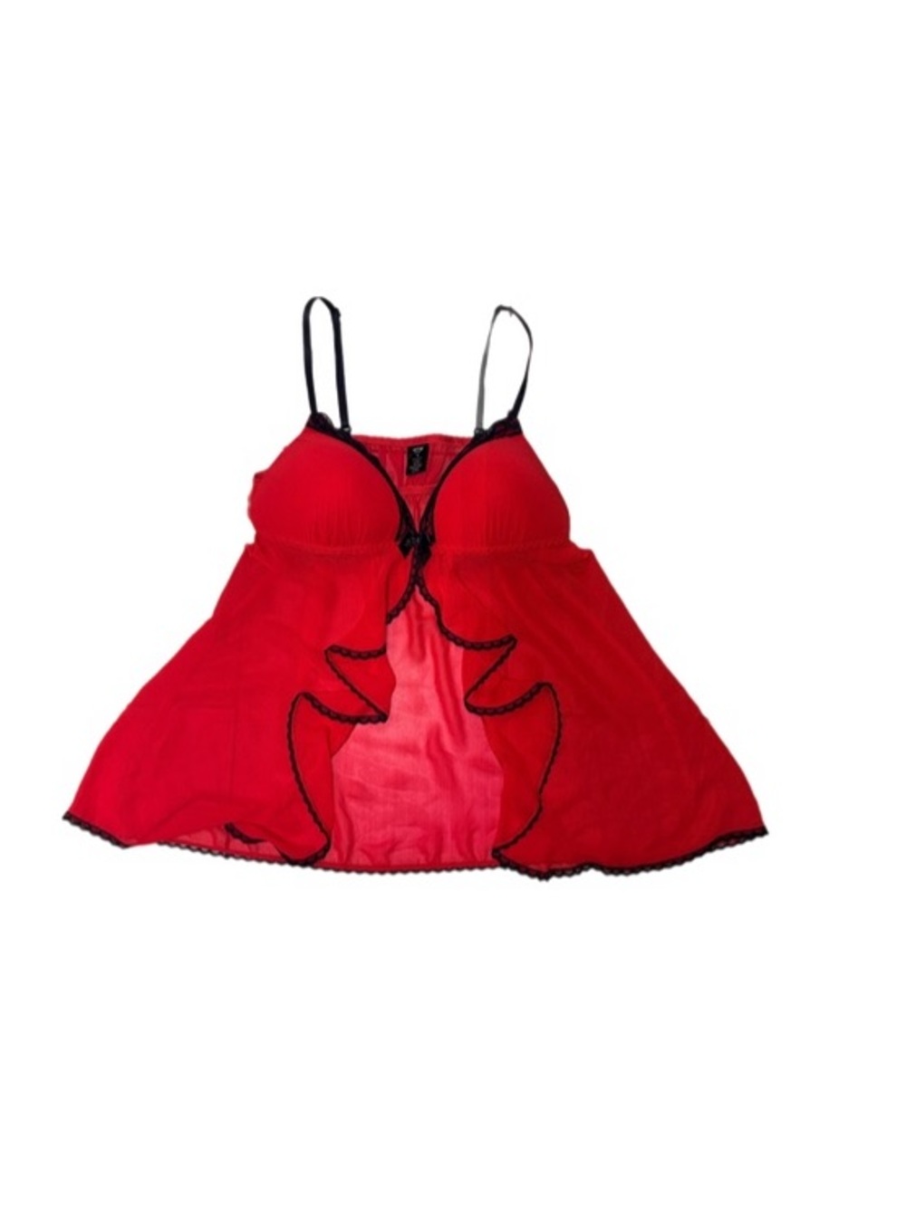 Apt. 9 Red Black Lace Babydoll Chemise Lingerie